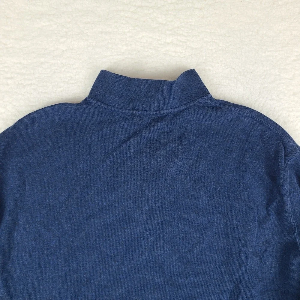 Polo Ralph Lauren Sweater Mens 2XB 2XL XXL BIG Blue Navy Quarter Zip Estate Rib
